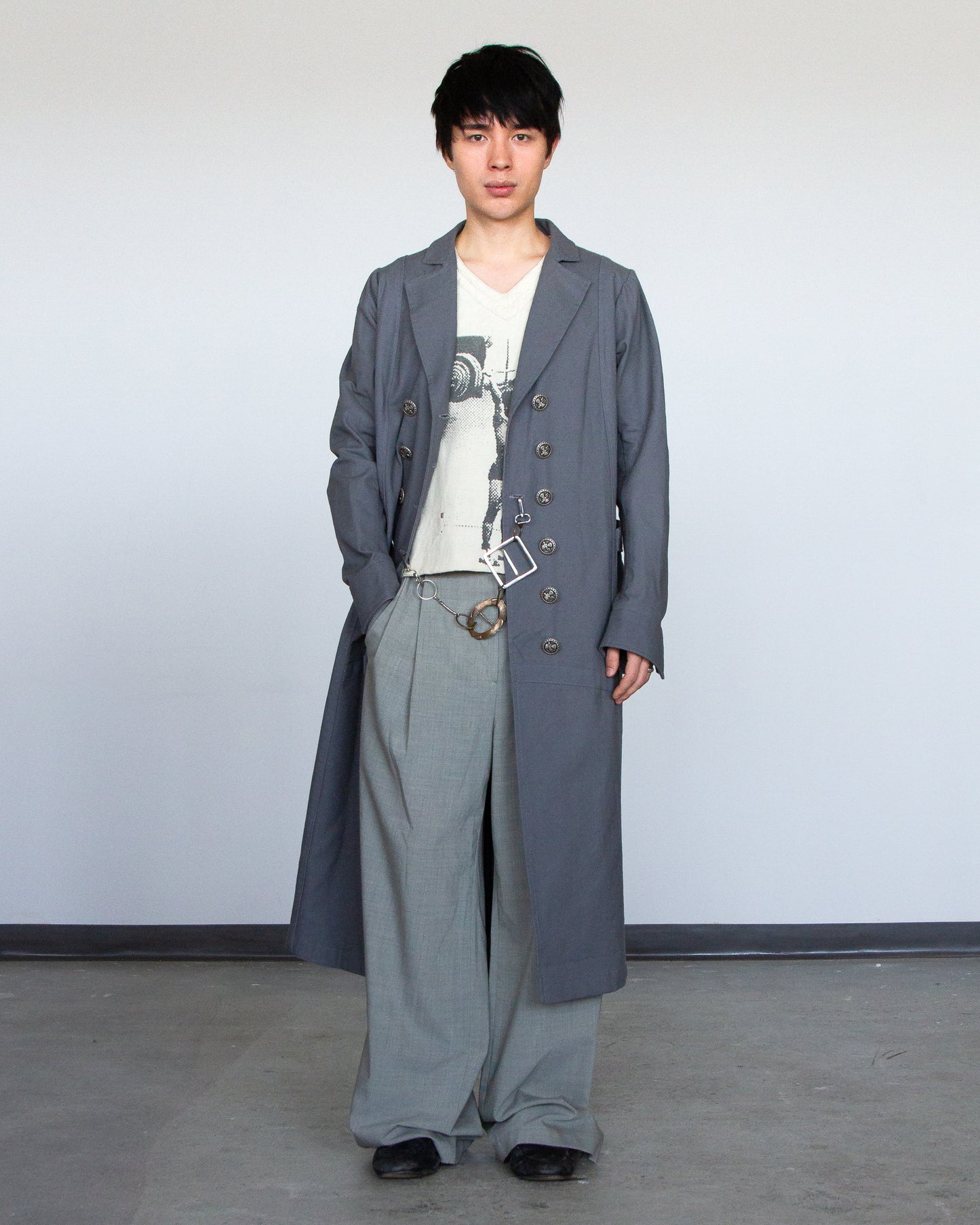Double breasted duster coat