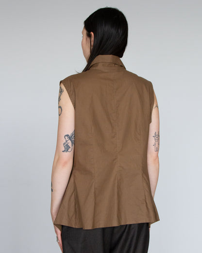 Knotted blouse brown