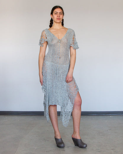 Hand-knitted frilled dress