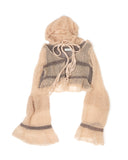Hand-knitted hooded cardigan