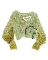 Landscape hand-knitted top