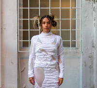 wetlook knitwear top