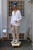 Patched linen pants